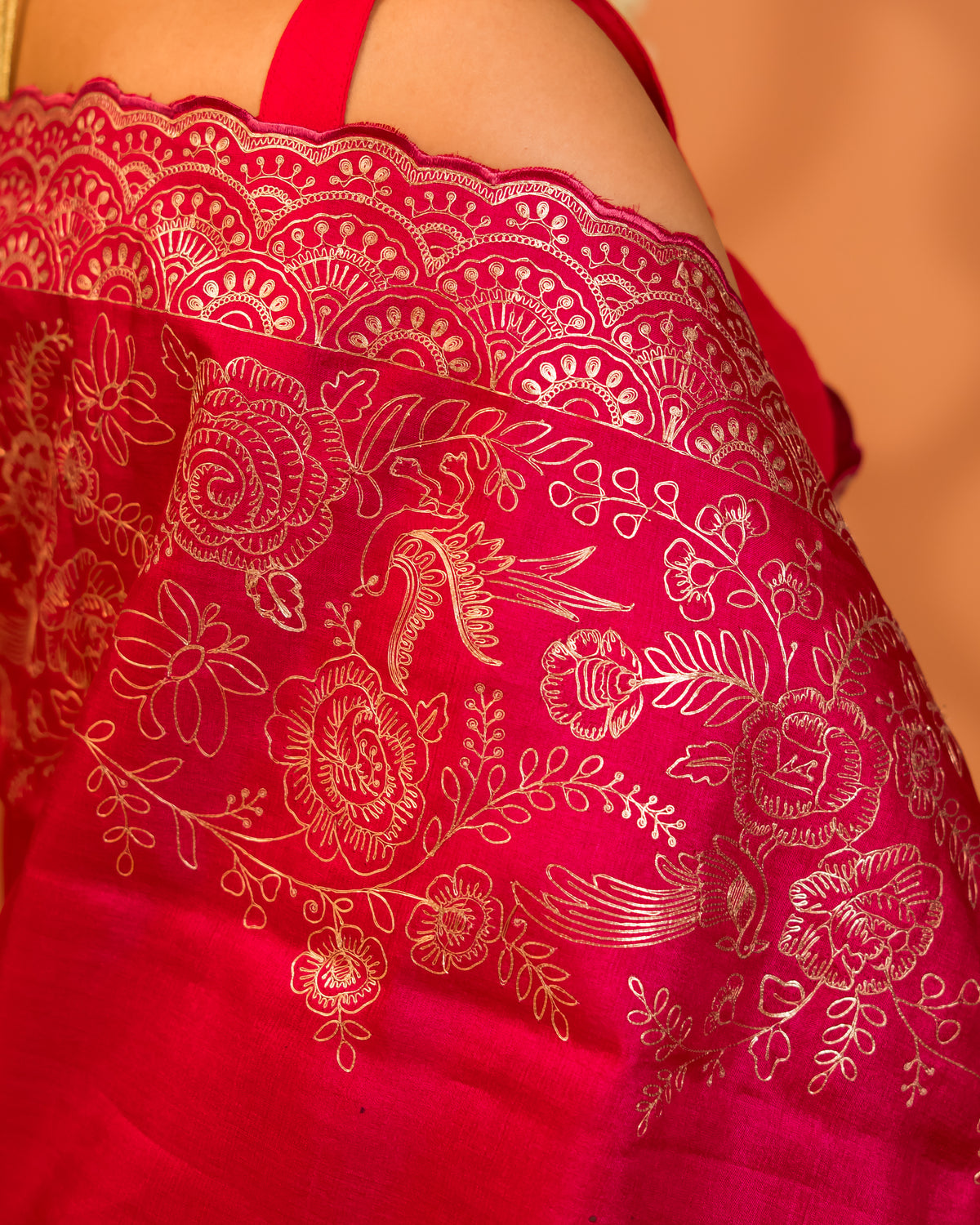 KOSA TASSAR EMBRIODARY SAREE