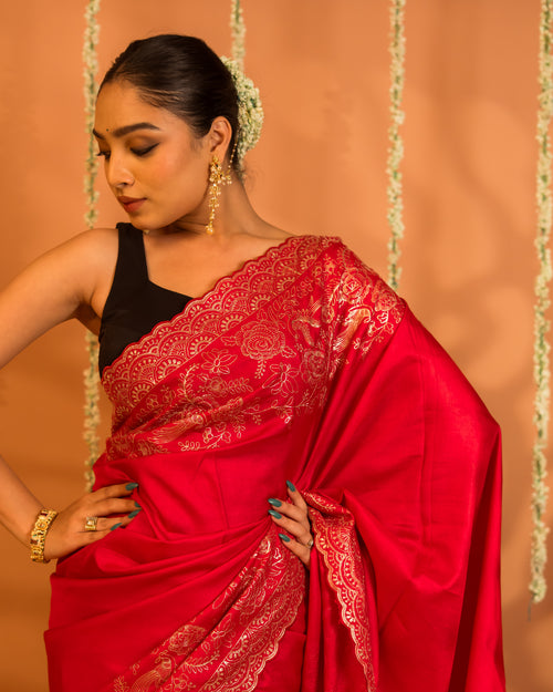 KOSA TASSAR EMBRIODARY SAREE