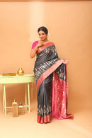 Handwoven Tassar Block Print Saree