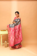 Handwoven Tassar Block Print Saree