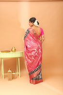 Handwoven Tassar Block Print Saree
