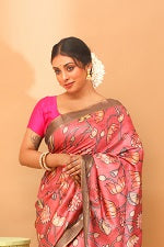 Handwoven Tassar Digital Floral Print Saree