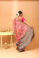 Handwoven Tassar Digital Floral Print Saree