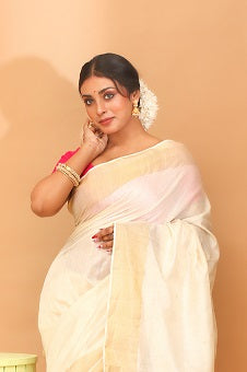 Handwoven Tassar Jala Saree