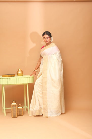 Handwoven Tassar Jala Saree