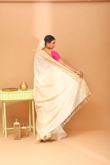 Handwoven Tassar Jala Saree