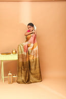 Handwoven Tassar Block Print Saree