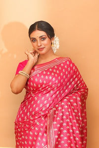 Handwoven Tassar Block Print Saree