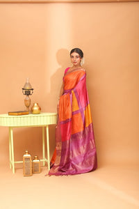 Handwoven Tassar Block Print Saree