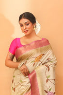 Handwoven Tassar Hand Paint Saree