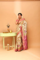 Handwoven Tassar Hand Paint Saree