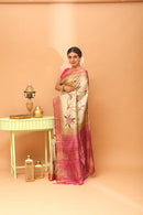 Handwoven Tassar Hand Paint Saree