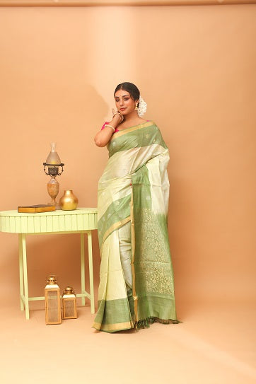 Handwoven Tassar Jala Saree
