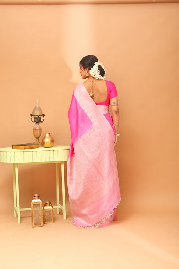 Handwoven Tassar Jala Saree