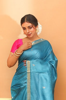 Handwoven Tassar Minijala Saree