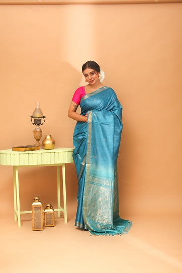 Handwoven Tassar Minijala Saree