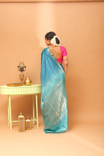 Handwoven Tassar Minijala Saree